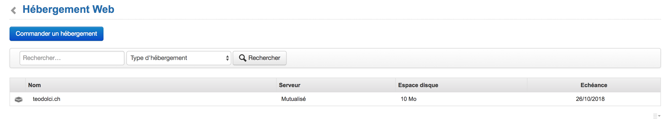 Cliquer sur le nom de votre site