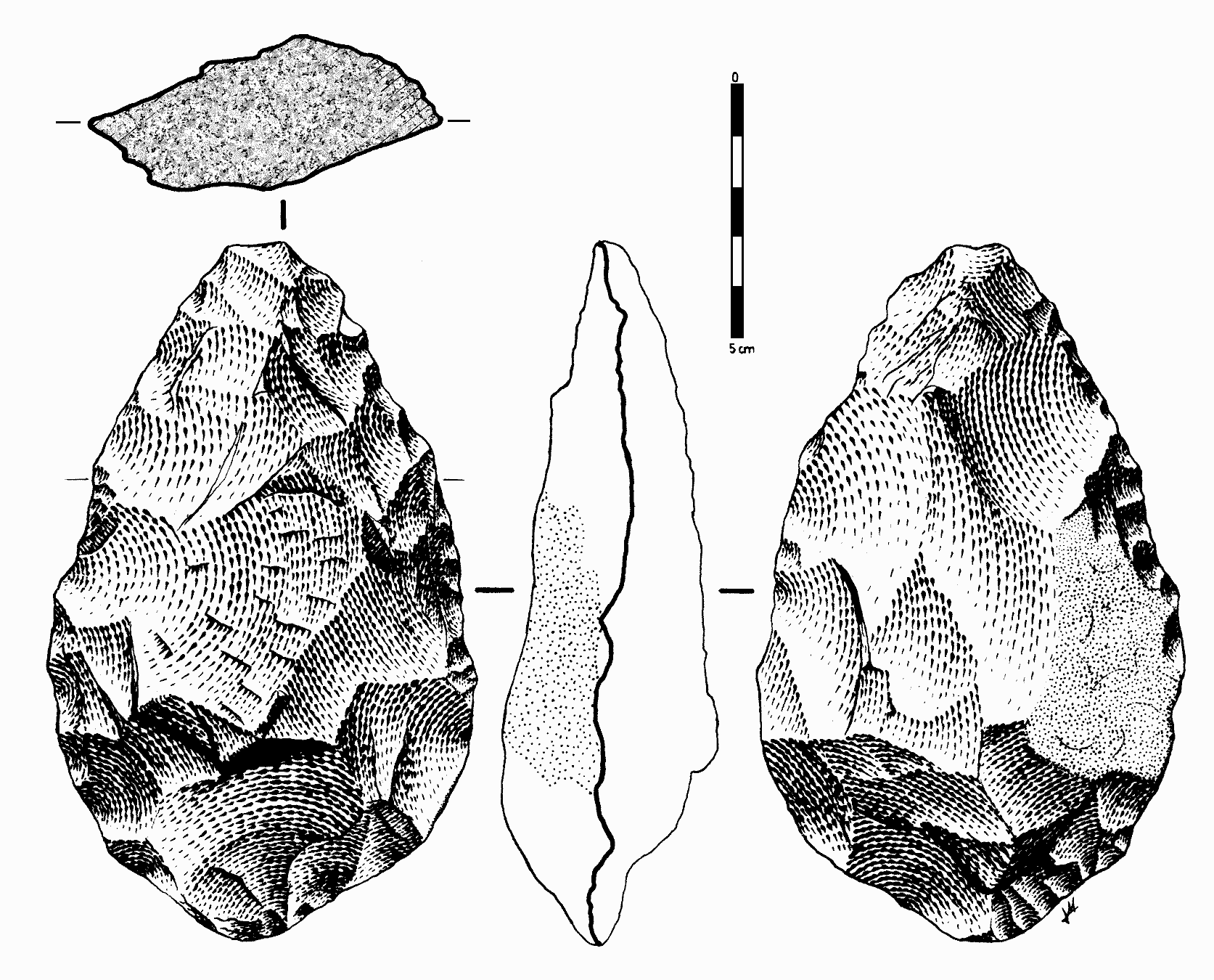 Outils de l'ère paléolithique (biface acheuléen).