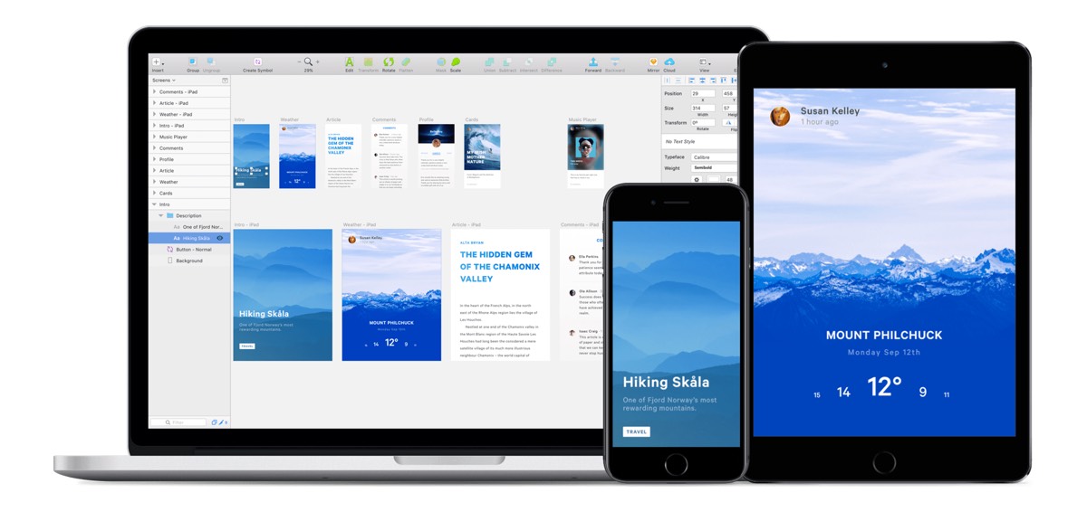 Sketch avec prévisualistion iOS