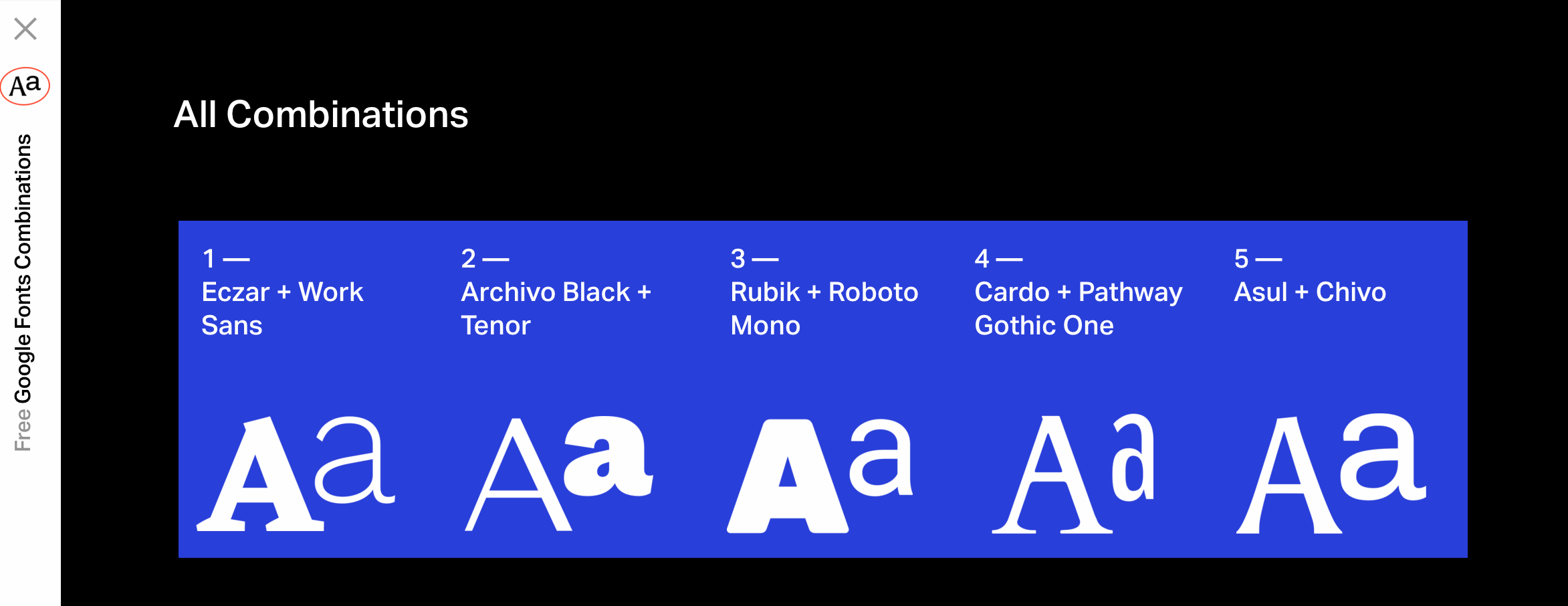 Combinaisons proposées par Great Simple Studio