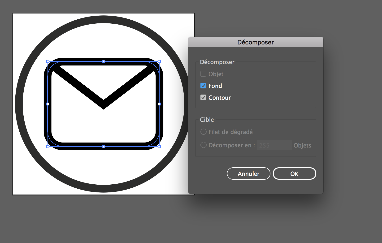 Conversion de strokes en outlines dans AI
